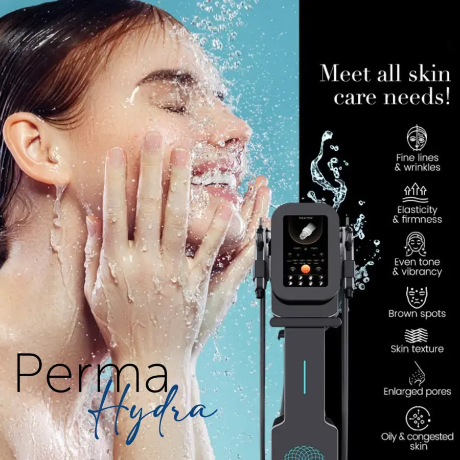 image of lady splashing water on to her gacy due to PermaHYDRA meeting all her skin care needs.